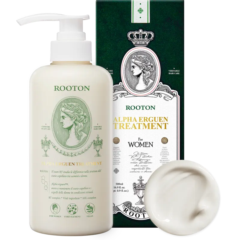 [ROOTON Official Store] Alpha Erguen Treatment 16.9 fl.oz (500ml) – Women Vegan Formula for Hair Cortex Repair, Anti Hair Loss & Silky Conditioning Care with Clinically Proven RT-Complex