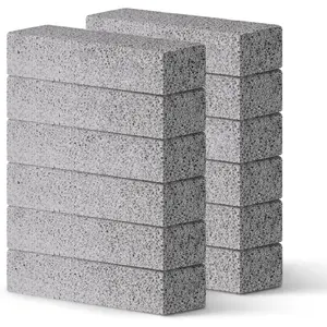 12Pack Pumice Stone for Toilet Cleaning Bowl Stick,Powerfully Cleans Hard Water Rings, Calcium Buildup & Stains, Suitable for Cleaning Toilet, Bathtubs, Kitchen Sink, Grill