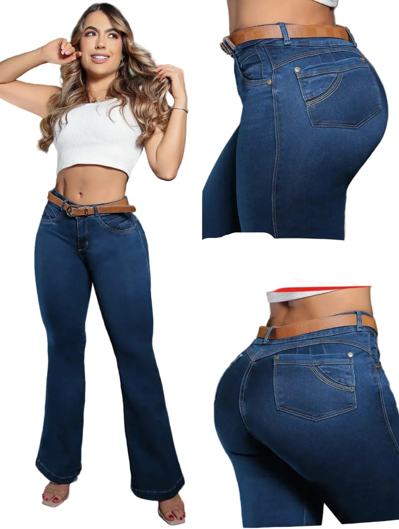 Colombian Flared Jeans Bon Bon up 8805 butt lifter high waist tummy control push up effect