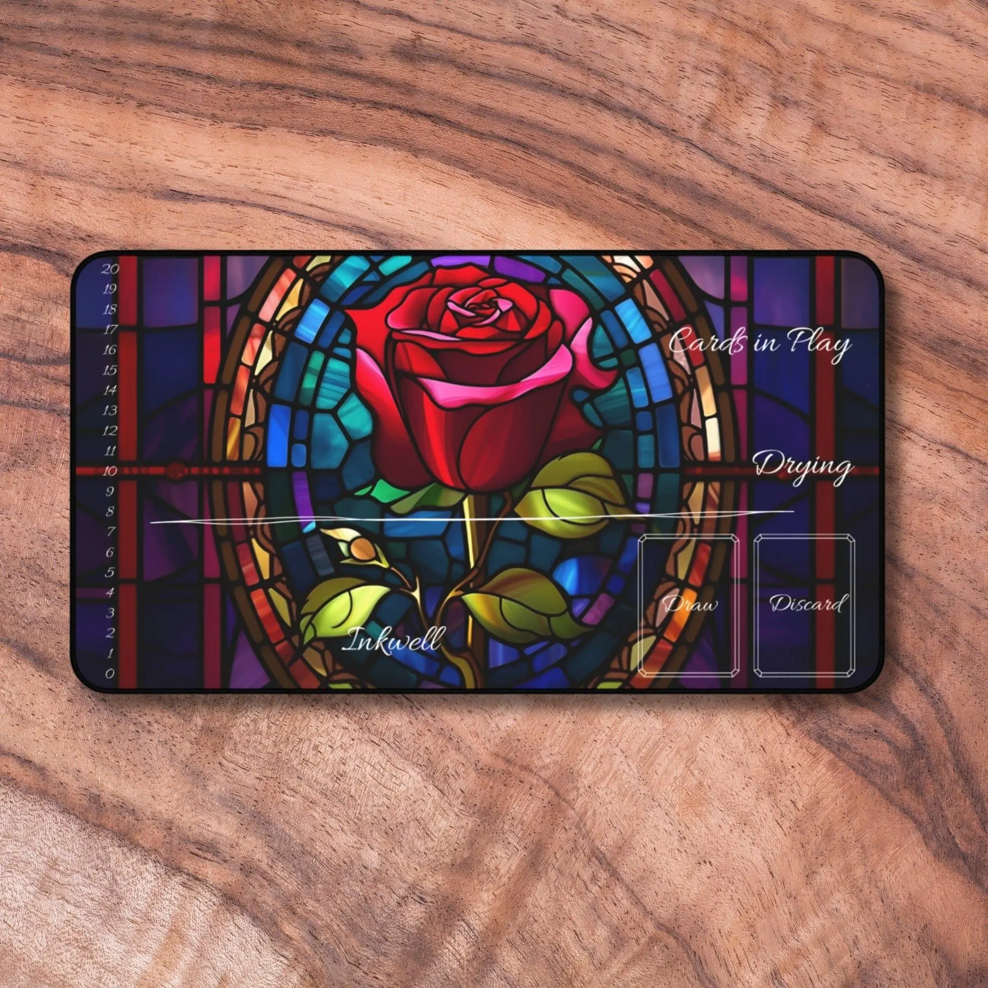Lorcana Playmat with Zones, Beauty and the Beast themed Card Playmat, Unofficial Lorcana Play mat, Gifts for Gamers, Gaming Mouse Pad Desk Mat