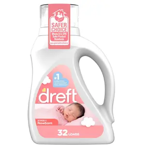 Dreft Stage 1 Newborn Baby Liquid Laundry Detergent, Gentle on Sensitive Skin, HE Compatible, 32 loads