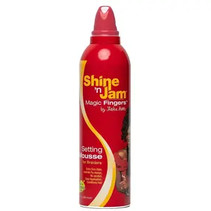Shine 'n Jam Magic Fingers Setting Mousse For Braiders 12 oz Strong Hold Long Lasting Hold