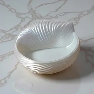 Seashell Jewelry Bowl Decorative Trinket Dish | Elegant Nightstand Storage | Handmade Eco Friendly Plant Based Home Decor