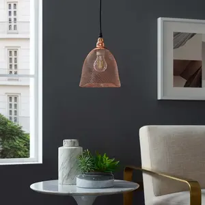 Modway Glimmer Bell-Shaped Rose Gold Pendant Ligh