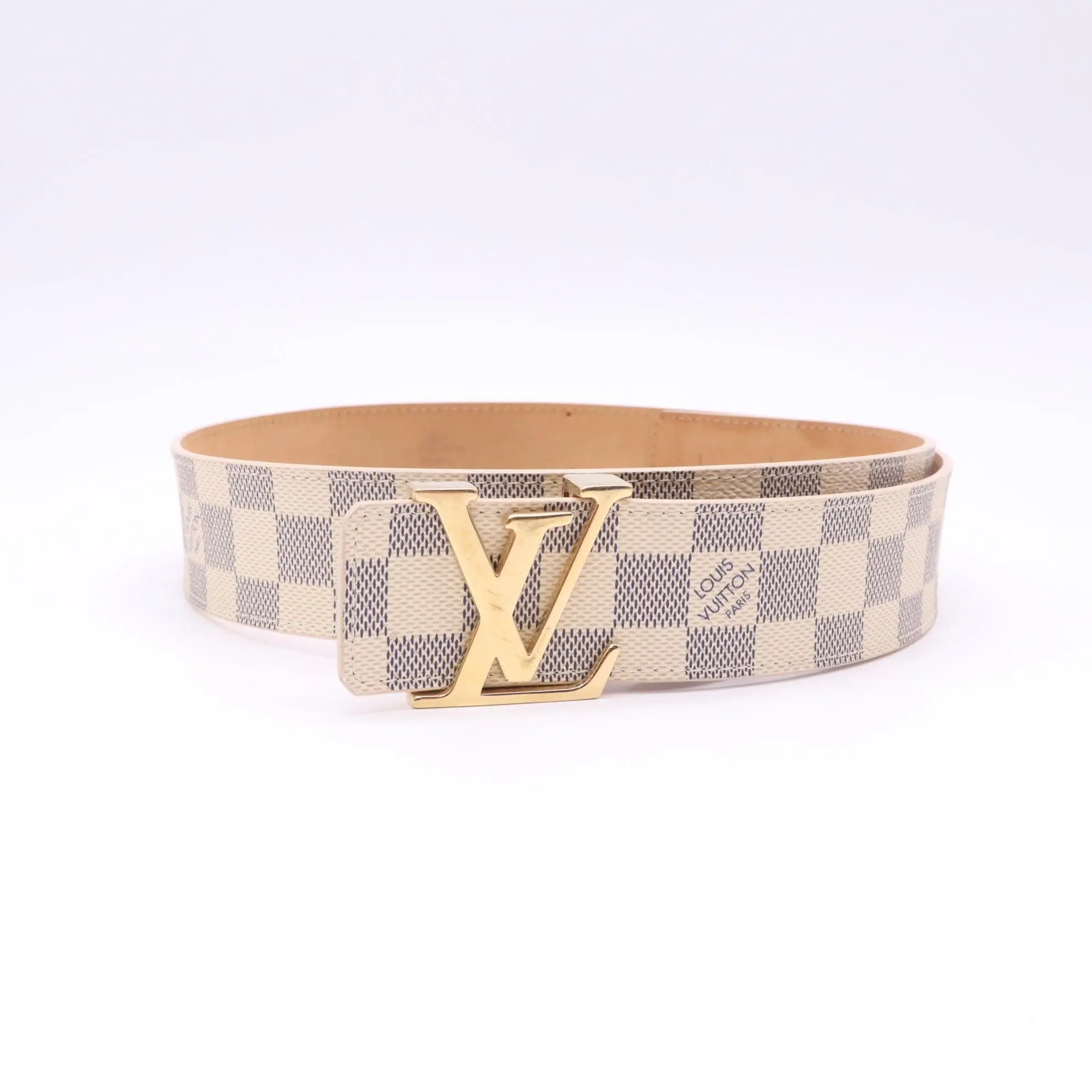 Pre-owned Louis Vuitton Damier Azur Pattern Belt twin W22721