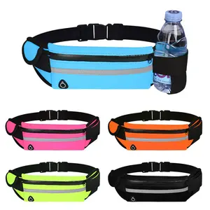 Outdoor unisex fanny pack slim fit waist bag portable phone pouch with water bottle holder close - fit crossbody bag for cycling hiking running camping sports