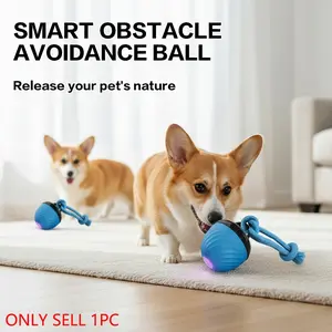 Smart Dog Toy Ball Electronic Interactive Pet Toy, Moving Ball Rope USB 3 Modes Automatic Bounce, Suitable for Puppy Chewing Products