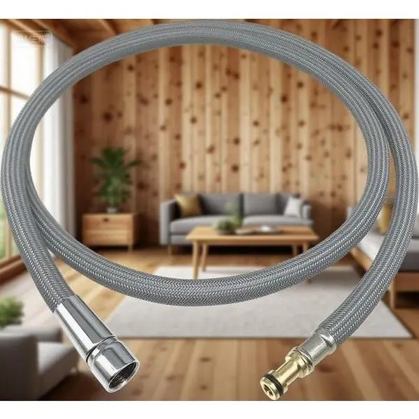 150259 Pull Down Hose Kit (New Upgraded) for Kitchen Faucets, 68-Inch Extended Length Brass Stainless Steel Braided Hose, 2 Adapters, Universal Fit for Pull Out Faucets, Easy Installation, Leak-Proof, Water Flow Enhancer, 360° Rotation, Corrosion-Resistan