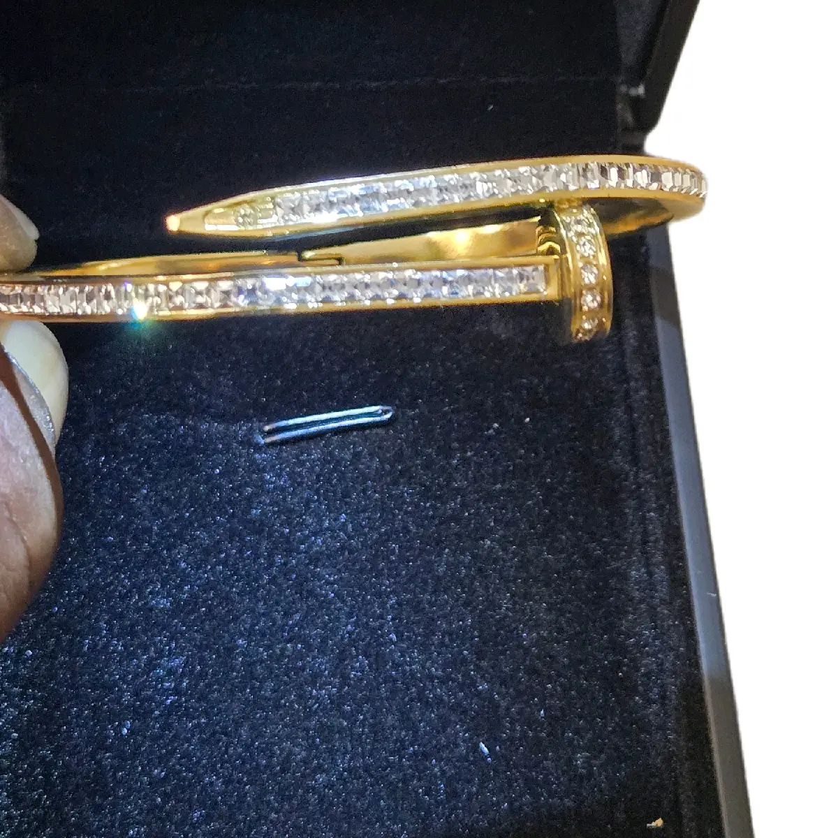bangle nail bracelet. gild over 925 silver