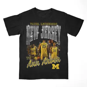 Yaxel Lendeborg New Jersey to Ann Arbor Michigan #23 T-Shirt – Michigan Basketball Fan Graphic Tee