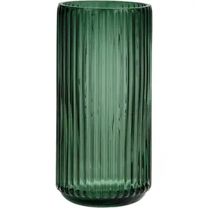 Vase 7.5inch Green thickened glass vase, suitable for bookshelves, dining tables, indoor office desks, conference rooms, bathrooms, countertops, and home Christmas decorations