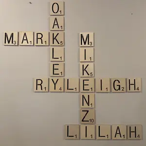 Family scrabble tree / individual name Decoration can charge