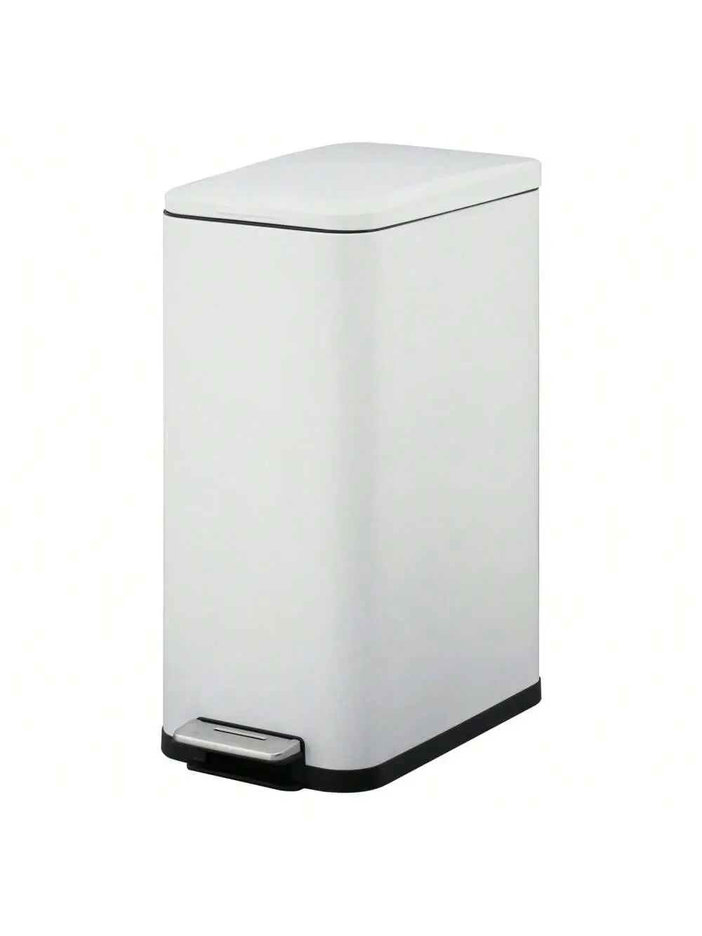 Gaomon 13 Gal Stainless Steel Fingerprint-Proof Slim White Step-On Kitchen Trash Can Bin with Soft-Close Lid, Removable Bucket for Home Narrow Spaces, Foot Pedal