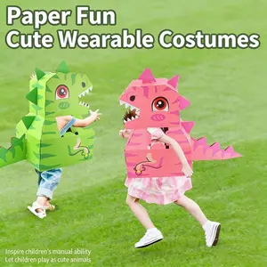 Thick Wearable Dinosaur Paper Box, Creative DIY Craft Kit, Parent-Child Interactive Role Play Toy, Fun Educational Gift