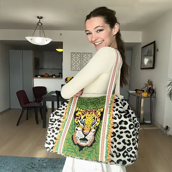 Forestry Leopard Embellished Women's Tote Beach Bag - TikTok Shop