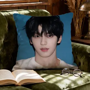 K-pop Star Tomorrow X Together Soobin Cushion Cover Ultra-Soft Reversible Plush Pillow Cover | Double-sided fluffy comfort for car, sofa, bedroom | Skin-friendly fabric | Easy clean & maintain | Stylish home decor | Perfect gift for family & friends