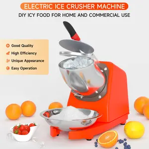 Areyourshop Summer 500W Electric Ice Crusher Machine, Household Shaved Ice Maker - Dual Blades Aluminium Cover, Kitchen Utensils for Home Commercial Use