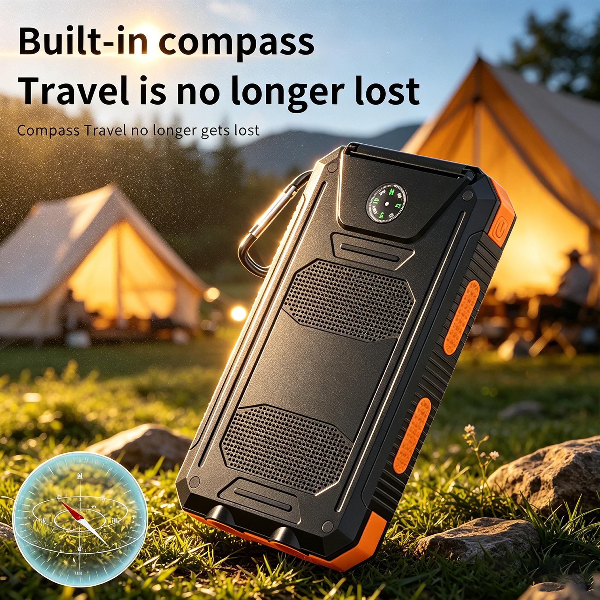 Rugged portable solar charger power bank for outdoor use