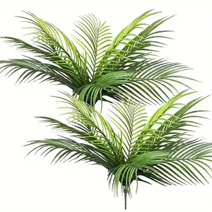 Artgood UV Resistant Artificial Palm Leaves, 2 or 4 Bunches Combo Pack, Tropical Party Theme Decor, Home Garden Office Commercial Use