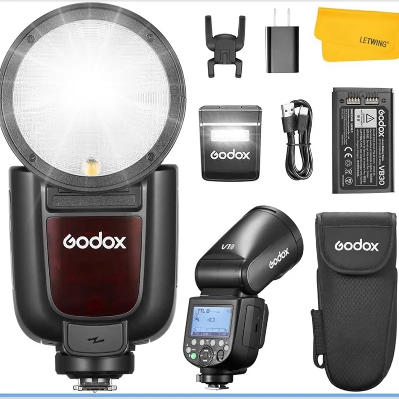GODOX V1 Pro V1Pro-S Flash for Sony, 2.4G TTL Round Head Camera Flash 1/8000s HSS Speedlite for Sony, 2980mAh Lithium Battery, 500 Full Power Flashes, 1.3s Recycle Time, 10 Level LED Modeling Light