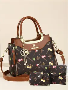 Fashionable and cute printed handbag with a trendy versatile style; large capacity ladies' bag; trendy mommy bag; Handbag Set