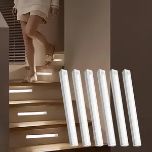 USB Rechargeable Motion-Sensor Night Light, Magnetic LED Light, LED Stair Light, LED Light for Stairs, Wardrobes, Cabinets, Home Decor Light