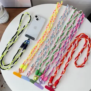 Cute Pearl Twist Phone Lanyard Diameter Outdoor Universal Case Crossbody Shoulder Card Neck Cord Clip Hang Anti-lost Wrist Strap