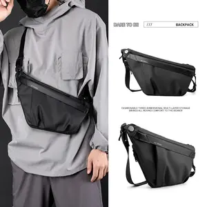 Men's Slim Crossbody Bag, Water-resistant Anti-theft Sling Pack with Digital Organizer for Business and Travel