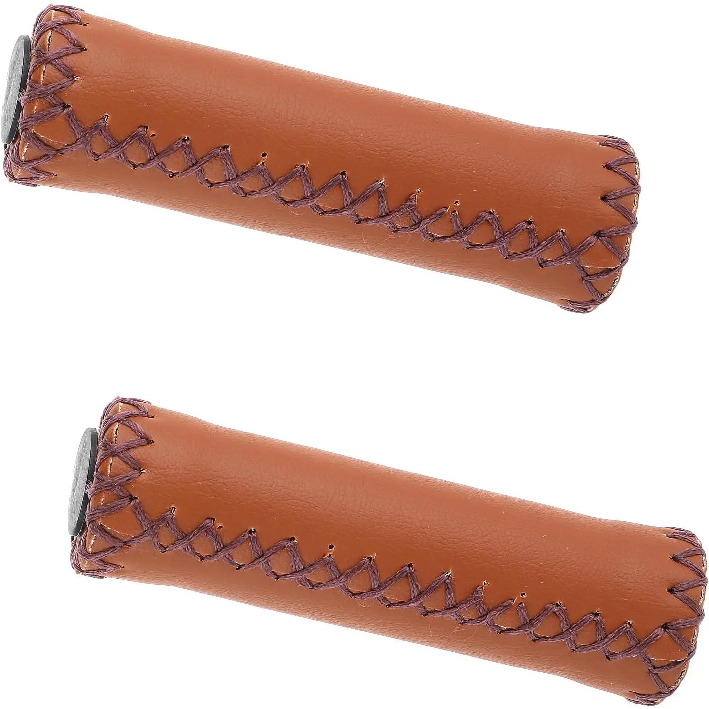 Bicycle Comfort Handlebar Grips Brown Beach  Soft Synthetic Leather Handlebar Cover Grips Bar Vinyl Leather Grips Fits  (7/8") 22.2mm Bicycle Handlebar