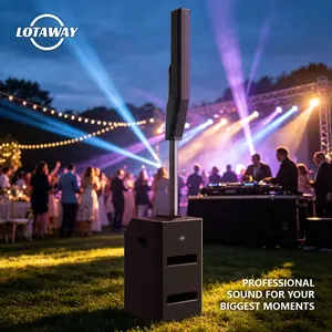 LOTAWAY EQ-800 Professional Column PA Speaker System with Wireless Mixer, Powerful Bass Sound System for DJ, Wedding, Party, Karaoke & Outdoor Events
