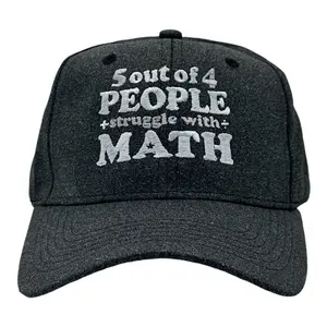 5 Out Of 4 People Struggle With Math Hat Funny Sarcastic Novelty Cap Funny Hats Sarcastic  Funny Nerd  Novelty Caps for Men Black - 5 Standard