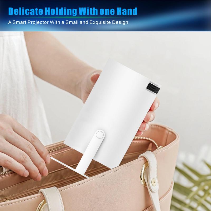 Portable Projector, Auto Keystone Correction Mini Projector, 4K/ 200 ANSI Smart Projector with 2.4/5G WiFi, BT 5.0, 130 Inch Screen, 180 Degree Flip,for Valentine’s Day Gift