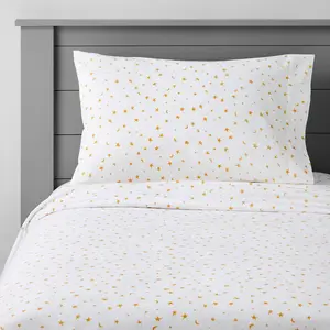 Full Stars Cotton Kids' Sheet Set Yellow/White - Pillowfort