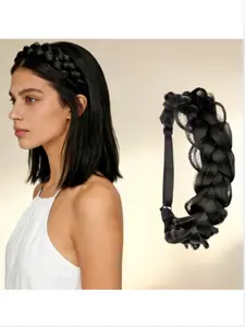 Fishbone Braid Twist Hairband Soft Headband Fake Hair Accessories, Comfortable Elastic Band for Daily Use, Stylish Women's Accessory