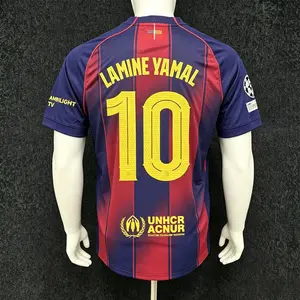 2526 FCB Home Red Yamal 10 Short Sleeve Soccer Jersey
