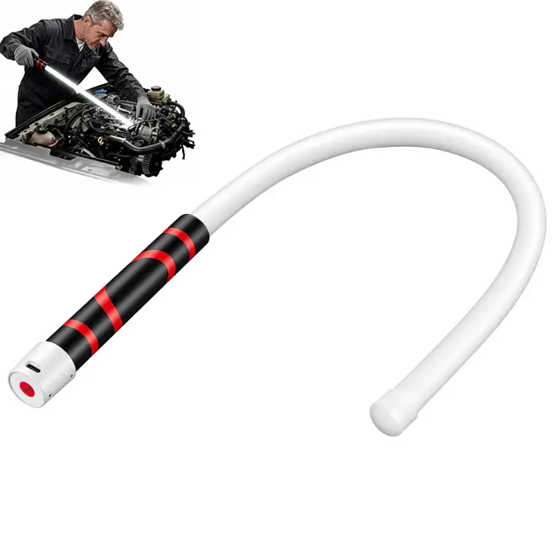 Rechargeable Flashlight Stick - 30in (33cm) Adjustable Flexible Body, High Lumens, Long Battery Life, Durable Construction, Hands-Free & Adaptive Modes, Battery-Powered, USB Cable Included for Automotive Repair, DIY Enthusiasts