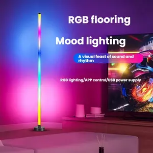 Smart Rgbicw LED Corner Floor Lamp, 16 Million Colors, 68+ Scenes, Music Sync, APP & Remote Control, Color-Changing Light for Home Decor, Adjustable Rgb Lighting