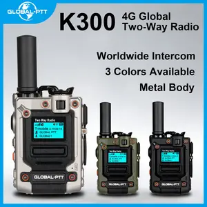GLOBAL-PTT K300 PoC Walkie-Talkie 4G LTE Two Way Radio with Global Coverage, Long Range Intercom Radio for Business Team, Security, Warehouse, Portable Two-Way Communication Device
