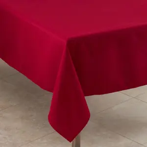 212 MAIN 72 in. Square Shape Tablecloth - Casual Design, Everyday Use, Red Kitchen Linen