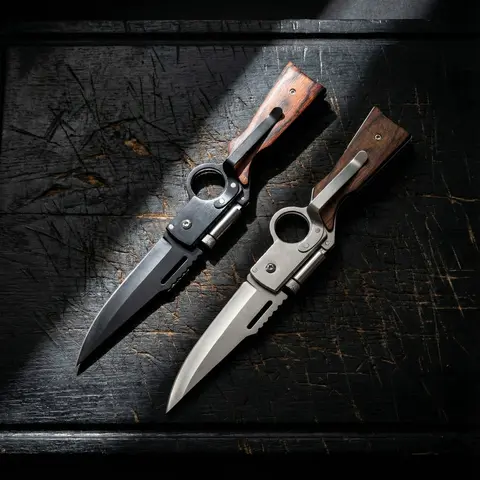 Classic Folding Pocket Knife 5C13Mov Stainless Steel Blade with Secure Lock and Pocket Clip | Compact EDC Utility Knife Great Gift for Men Camping Hiking Outdoor Activities