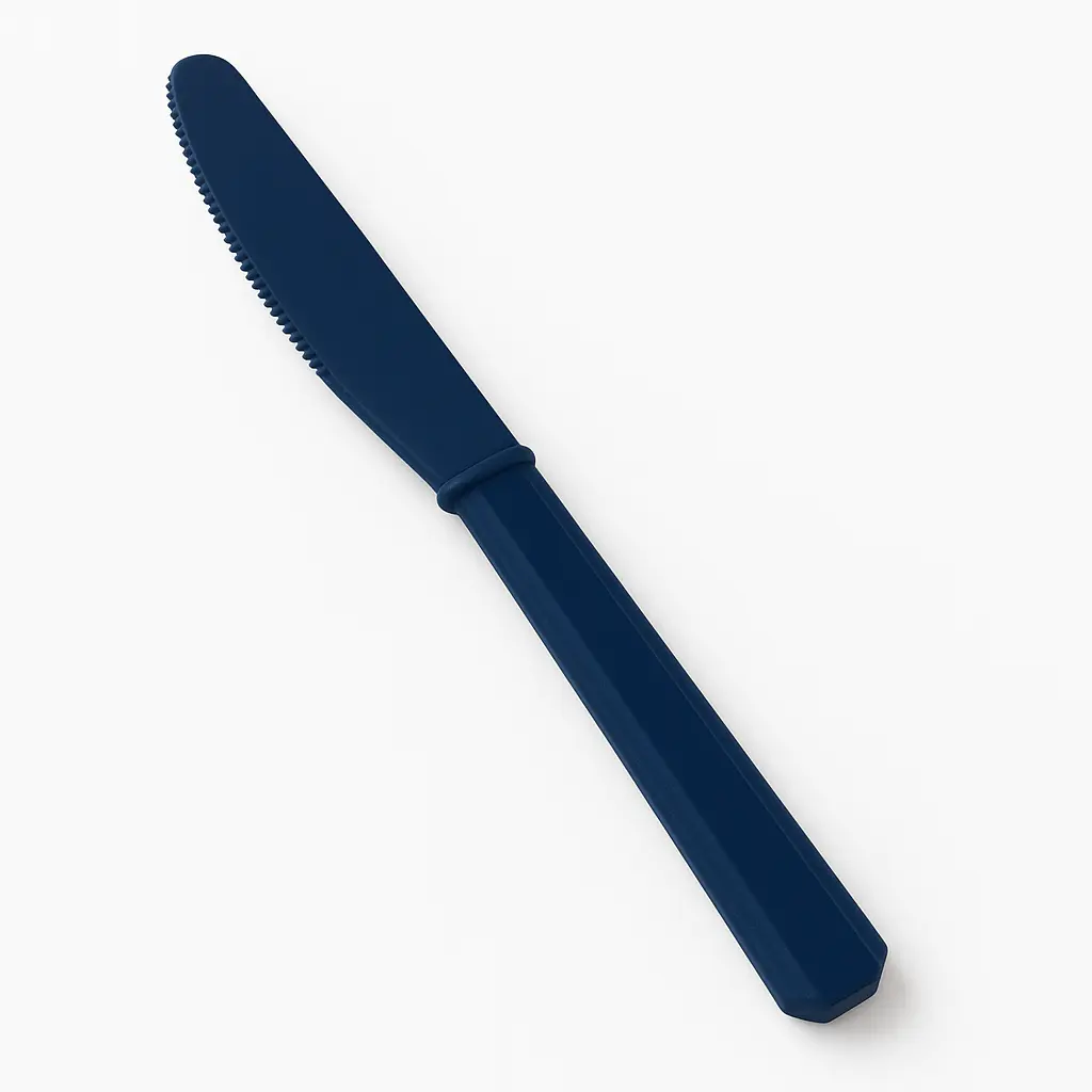 Navy Blue Economy Plastic Knives - 7.5 in.