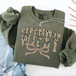 Camouflage Wifey Sweatshirt, Camo Wifey Sweatshirt, Hunting Wife Sweatshirt, Duck Hunting Wifey Crewneck, Gift for Wife - EVA RAMOS