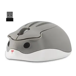 Cute Hamster Wireless Mouse – Silent 2.4GHz, 1200 DPI, USB Receiver, Cordless