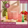 Beam Glow Women’s Wellness Drink Mix Variety Pack – Hormone Balance, Skin, Hair & Nail Support, Sugar Free, Caffeine Free, 15 Calories, 4 Flavors, 30 Sticks