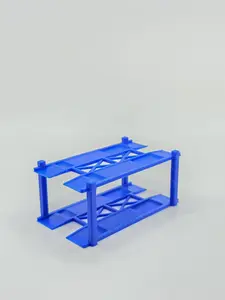 One 1:64 Diecast 2 Car Lift Blue (Cars Not Included)