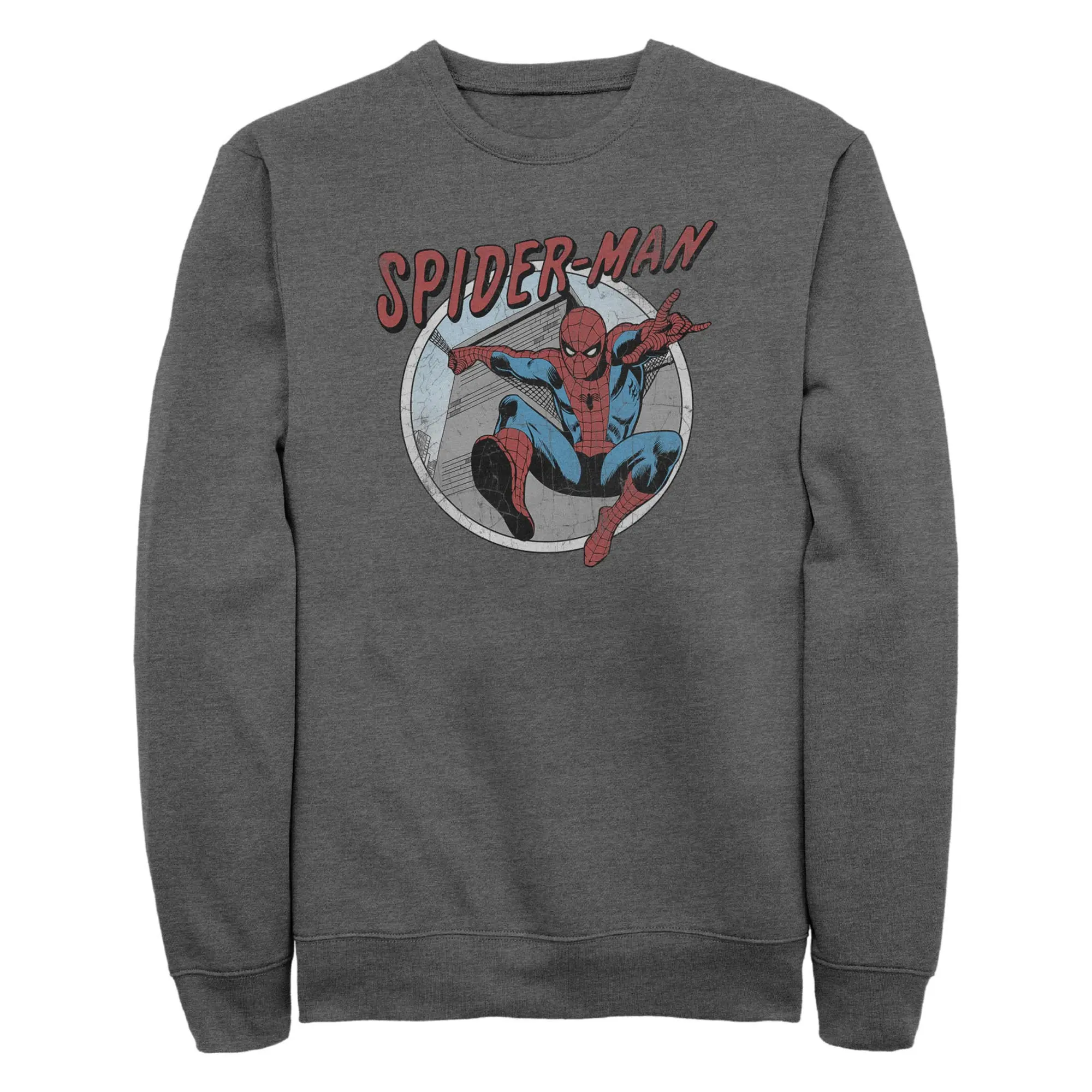 Men's Marvel: Spider-Man Distressed Spider-Man Circle Sweatshirt