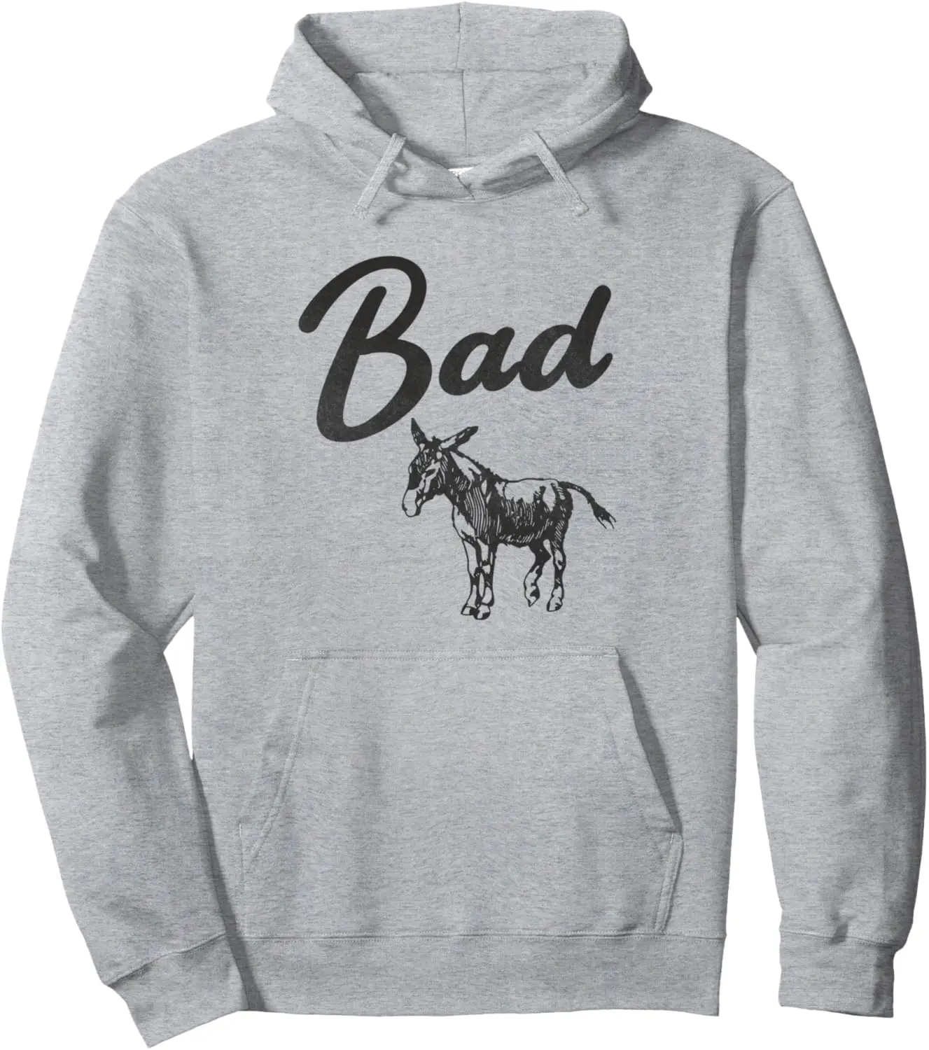 Funny Bad Ass Donkey Sarcastic Gift Distressed Vintage Look Pullover Hoodie