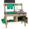 Hape Durable Wood Montessori Pretend Play Kitchen Toddler Playset (30.3 x 18.11 x 39 inches) for 3+ Years - Outdoor Anti-Corrosive, Battery-Free, ASTM F963, with Water Tank, Sieve, Ladle, Food, Veggie Pots, Accessories, Imaginative Play Kids Gift