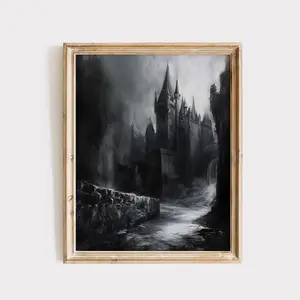 Dracula's Castle, Dracula Print, Victorian Vampire, Haunted Mansion, Occult Poster, Halloween Decor, Witchcraft Print, Moody Halloween Gift, Unframed