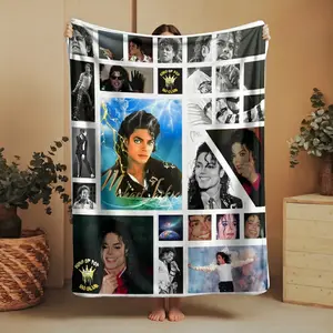 Classic 80s Pop Star Blanket, Vintage Music Fan Throw, Retro Concert Back Print Blanket, Cozy Fleece Gift for Music Lovers